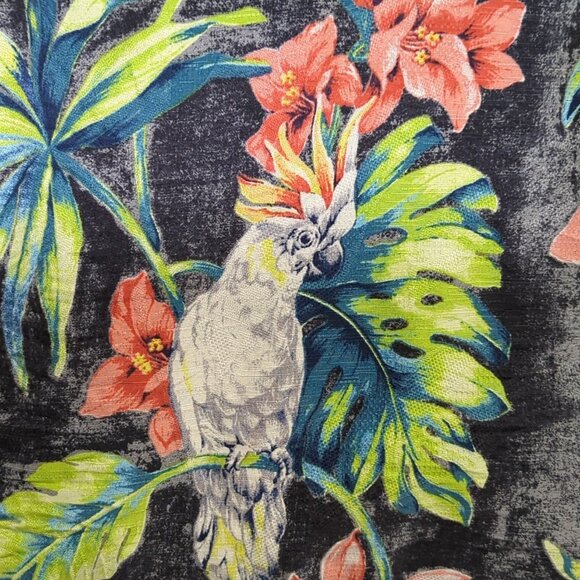 Tommy Bahama Shirt Men's XL Multi Color Silk Loop Collar Floral Cockatoo Travel - Picture 11 of 12